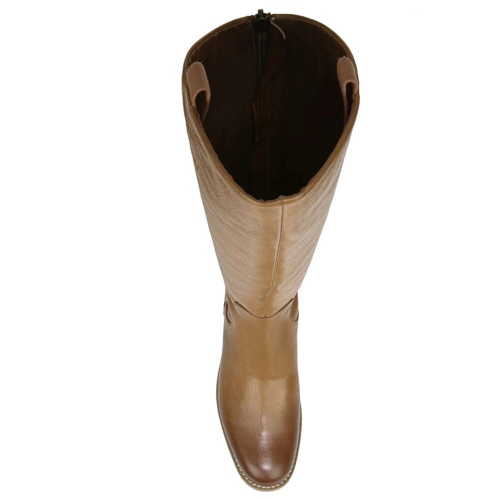 Franco Sarto Meyer Tall/Knee High Riding Boot Sz 7.5 Wide-Calf Brown Leather New - Picture 9 of 12
